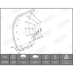 Sada brzd. oblož., Bubn. brzda BERAL 1735110206015613