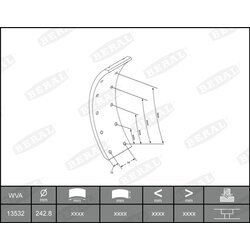 Sada brzd. oblož., Bubn. brzda BERAL KBL13020.0-1561 - obr. 1