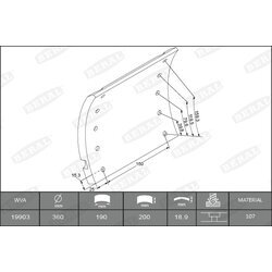 Sada brzd. oblož., Bubn. brzda BERAL KBL19902.9-1517 - obr. 1