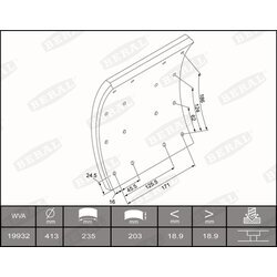 Sada brzd. oblož., Bubn. brzda BERAL KBL19932.0-1637