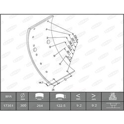 Sada brzd. oblož., Bubn. brzda BERAL 1735109306015613 - obr. 1