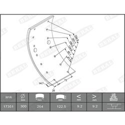 Sada brzd. oblož., Bubn. brzda BERAL 1735110206015613 - obr. 1