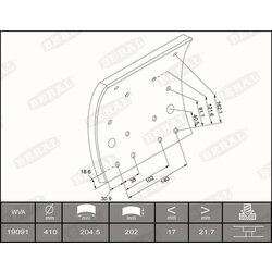 Sada brzd. oblož., Bubn. brzda BERAL 1909121500016375