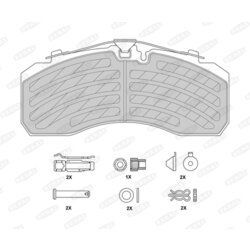 Sada brzdových platničiek kotúčovej brzdy BERAL BCV29253TK