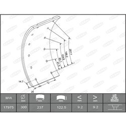 Sada brzd. oblož., Bubn. brzda BERAL KBL17351.0-1561
