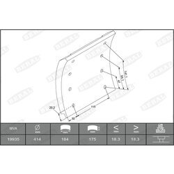 Sada brzd. oblož., Bubn. brzda BERAL KBL19935.0-1627