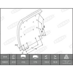 Sada brzd. oblož., Bubn. brzda BERAL 1993120000016374