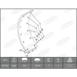 Sada brzd. oblož., Bubn. brzda BERAL KBL15732.0-1637
