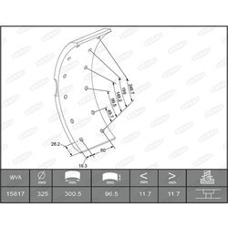 Sada brzd. oblož., Bubn. brzda BERAL KBL15817.0-1560