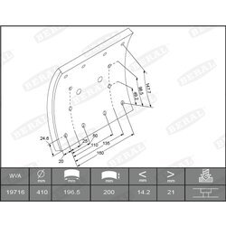 Sada brzd. oblož., Bubn. brzda BERAL KBL19716.0-1642 - obr. 1