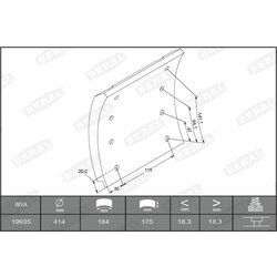 Sada brzd. oblož., Bubn. brzda BERAL KBL19935.1-1627