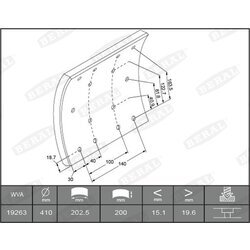 Sada brzd. oblož., Bubn. brzda BERAL 1926320806016375 - obr. 1
