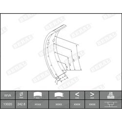 Sada brzd. oblož., Bubn. brzda BERAL KBL13020.0-1561