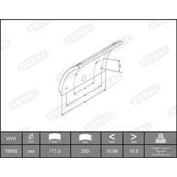Sada brzd. oblož., Bubn. brzda BERAL KBL19505.0-1561 - obr. 1