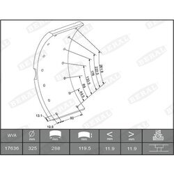 Sada brzd. oblož., Bubn. brzda BERAL 1763513006015603 - obr. 1