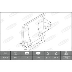 Sada brzd. oblož., Bubn. brzda BERAL KBL19495.0-1575