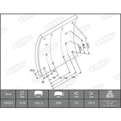 Sada brzd. oblož., Bubn. brzda BERAL KBL19554.0-1642 - obr. 1