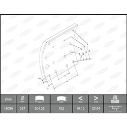 Sada brzd. oblož., Bubn. brzda BERAL 1909921500016375