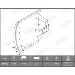 Sada brzd. oblož., Bubn. brzda BERAL KBL19032.2-1660