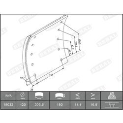 Sada brzd. oblož., Bubn. brzda BERAL KBL19032.3-1517