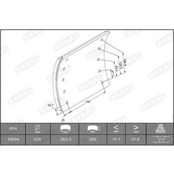 Sada brzd. oblož., Bubn. brzda BERAL KBL19094.0-1560