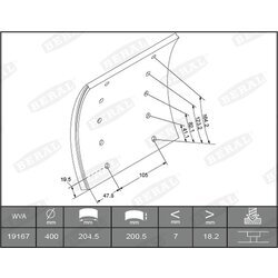 Sada brzd. oblož., Bubn. brzda BERAL KBL19166.0-1517