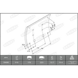 Sada brzd. oblož., Bubn. brzda BERAL KBL19496.9-1575