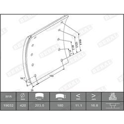 Sada brzd. oblož., Bubn. brzda BERAL 1903219000016608