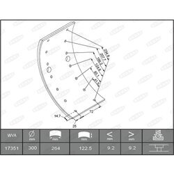 Sada brzd. oblož., Bubn. brzda BERAL KBL17351.0-1561 - obr. 1