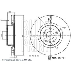 Brzdový kotúč BLUE PRINT ADA104378 - obr. 3