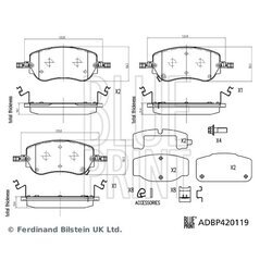 Sada brzdových platničiek kotúčovej brzdy BLUE PRINT ADBP420119