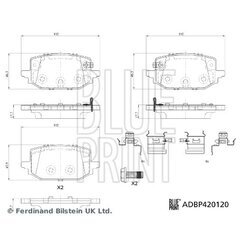 Sada brzdových platničiek kotúčovej brzdy BLUE PRINT ADBP420120