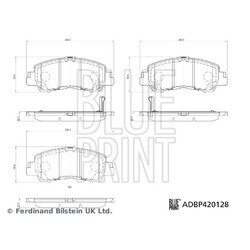 Sada brzdových platničiek kotúčovej brzdy BLUE PRINT ADBP420128