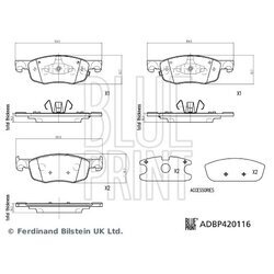 Sada brzdových platničiek kotúčovej brzdy BLUE PRINT ADBP420116