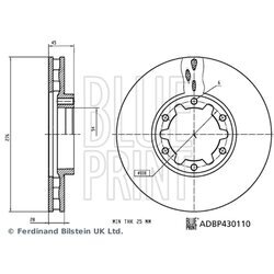 Brzdový kotúč BLUE PRINT ADBP430110 - obr. 2