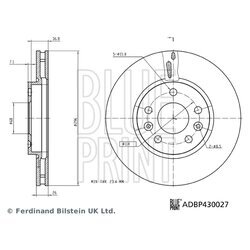 Brzdový kotúč BLUE PRINT ADBP430027 - obr. 2