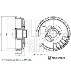 Brzdový bubon BLUE PRINT ADBP470023 - obr. 2