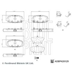 Sada brzdových platničiek kotúčovej brzdy BLUE PRINT ADBP420129