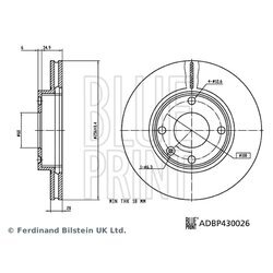 Brzdový kotúč BLUE PRINT ADBP430026 - obr. 2