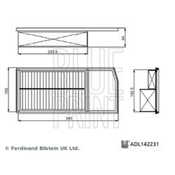 Vzduchový filter BLUE PRINT ADL142231 - obr. 2