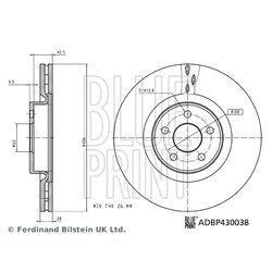 Brzdový kotúč BLUE PRINT ADBP430038 - obr. 2