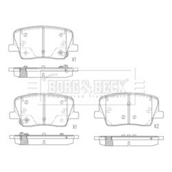 Sada brzdových platničiek kotúčovej brzdy BORG & BECK BBP2871 - obr. 1