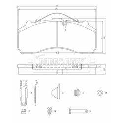 Sada brzdových platničiek kotúčovej brzdy BORG & BECK BBP32997HD