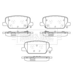 Sada brzdových platničiek kotúčovej brzdy BORG & BECK BBP2854 - obr. 1