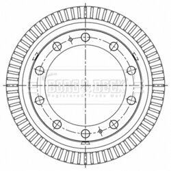Brzdový bubon BORG & BECK BBR32564 - obr. 1