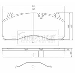 Sada brzdových platničiek kotúčovej brzdy BORG & BECK BBP33020