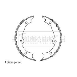 Sada brzd. čeľustí parkov. brzdy BORG & BECK BBS6534 - obr. 1