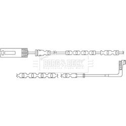 Výstražný kontakt opotrebenia brzdového obloženia BORG & BECK BWL3060