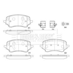 Sada brzdových platničiek kotúčovej brzdy BORG & BECK BBP2885 - obr. 1