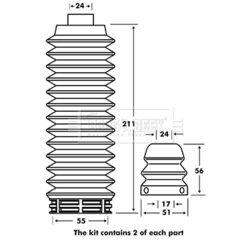 Ochranná sada tlmiča proti prachu BORG & BECK BPK7054 - obr. 1